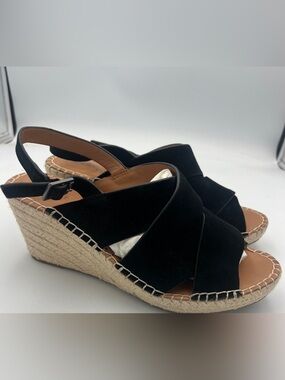 Gentle Souls/Kenneth Cole Espadrille Wedge Sandals Suede Straps Women’s US 9.5M